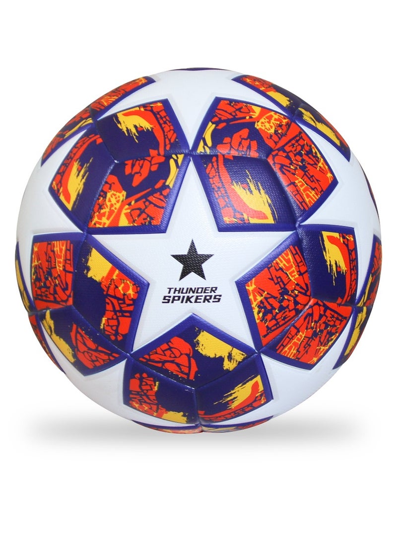 ثندر سبايكرز كرة قدم مقاس 5 رسمية بوزن وحجم - كرة قدم درجة احترافية عالية الأداء - كرة قدم للاستخدام الداخلي والخارجي - كرة القدم مثالية للعب التنافسي، التدريب، والمباريات الترفيهية، للمبتدئين والمحترفين - Image 1