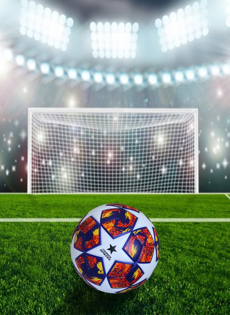 ثندر سبايكرز كرة قدم مقاس 5 رسمية بوزن وحجم - كرة قدم درجة احترافية عالية الأداء - كرة قدم للاستخدام الداخلي والخارجي - كرة القدم مثالية للعب التنافسي، التدريب، والمباريات الترفيهية، للمبتدئين والمحترفين - Image 5