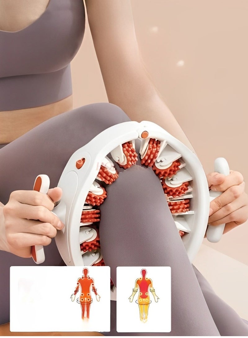 AROAQ Cellulite Massager, Manual Muscle Massager Roller Ring, Multi-functional Round Massager Roller, Detachable Leg Beautifier for Leg, Neck, Arm and Buttocks, (Blue)  - Image 3