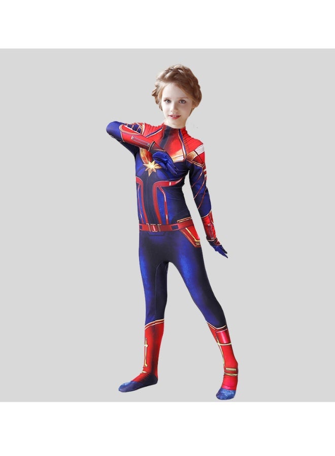 Captain Marvel Cosplay Adult Tight Body Suit For The Marvel Avengers Children's Role-play Fashion Show - Image 3