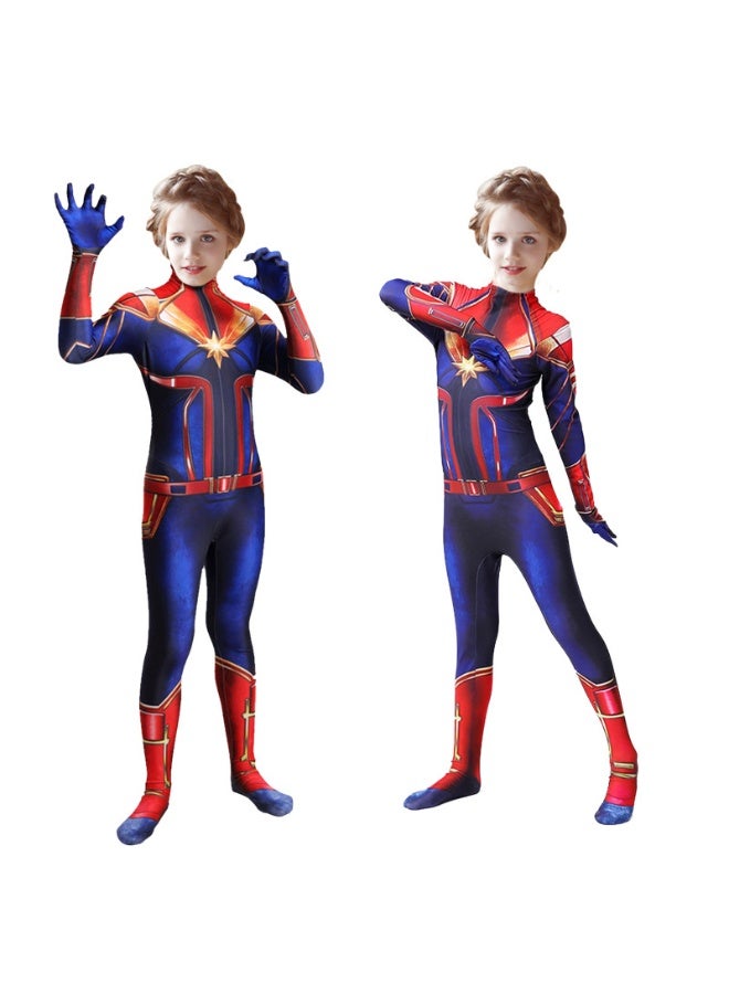 Captain Marvel Cosplay Adult Tight Body Suit For The Marvel Avengers Children's Role-play Fashion Show - Image 1