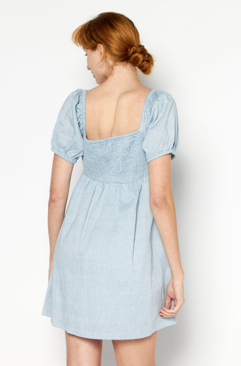 Lost + Wander Women Plain Casual Mini Dress, Blue - Image 4