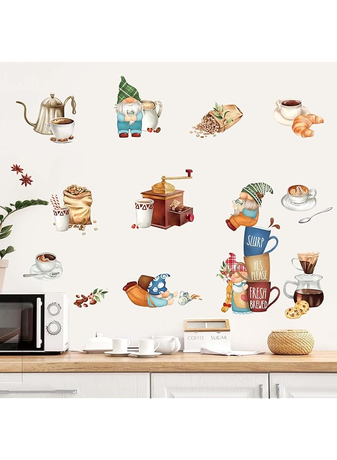 إيروريكس ملصقات حائط قزم المطبخ ملصقات حائط فنجان شاي وقهوة غرفة المعيشة غرفة الطعام ديكور حائط المقهى - Image 4