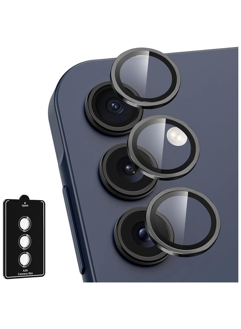 General Compatible with Galaxy A55 5G Camera Lens Protector, 9H Tempered Glass Camera Cover Protector Metal Individual Ring for Galaxy A55  - Image 1