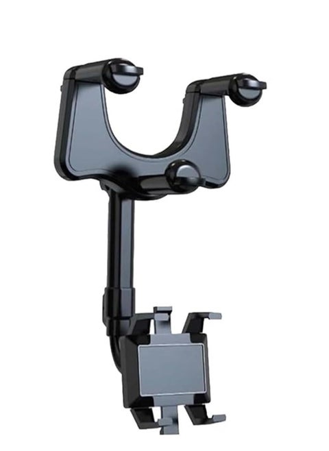 360° Adjustable Rearview Mirror Phone Holder | Universal Fit for All Smartphones | Space-Saving Car Mount