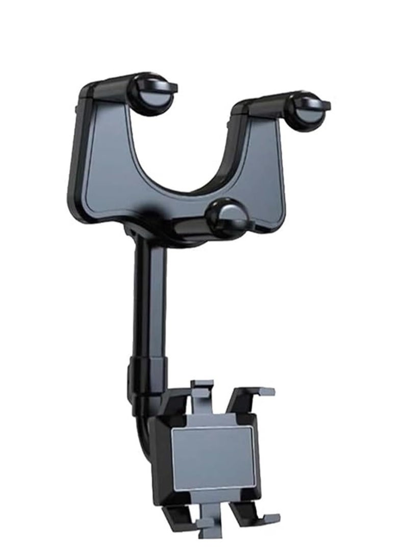 Healife 360° Adjustable Rearview Mirror Phone Holder | Universal Fit for All Smartphones | Space-Saving Car Mount  - Image 1