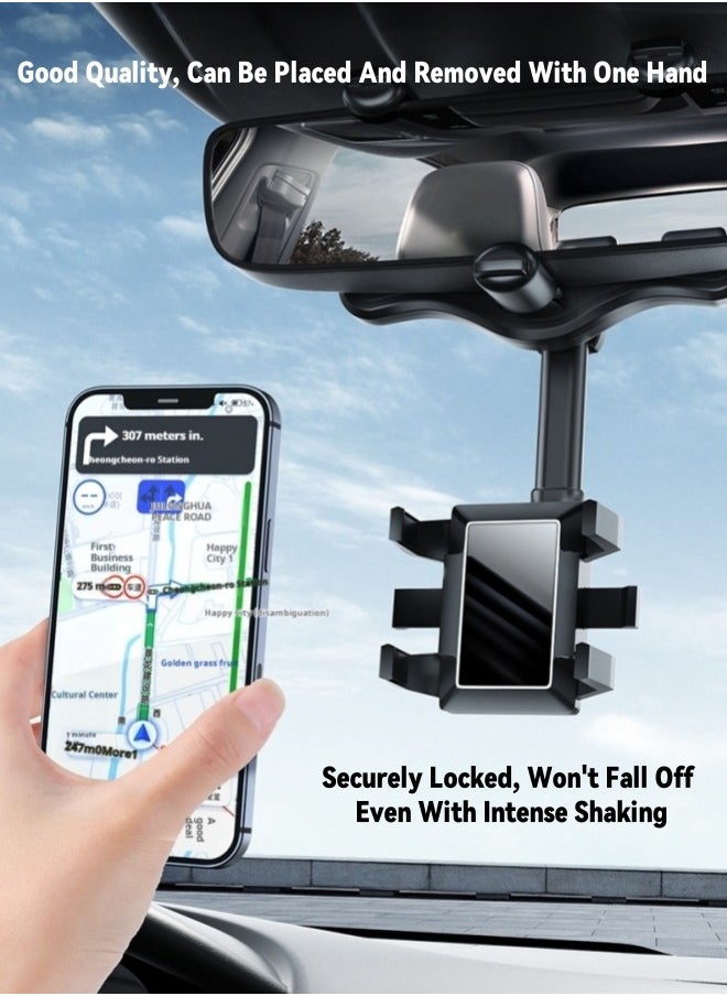 360° Adjustable Rearview Mirror Phone Holder | Universal Fit for All Smartphones | Space-Saving Car Mount - pzsku/ZBE17269DD803B0E2A27BZ/45/_/1729577334/de22e945-5fa5-4335-8618-9ba91a61981c