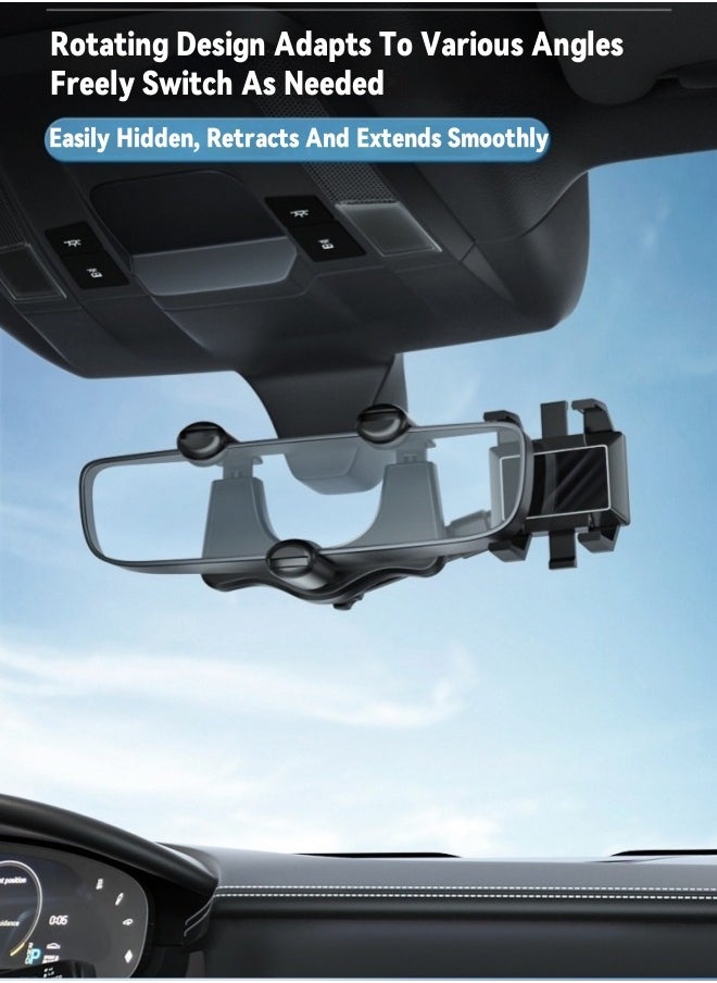 Healife 360° Adjustable Rearview Mirror Phone Holder | Universal Fit for All Smartphones | Space-Saving Car Mount  - Image 5