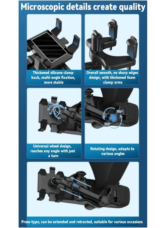 Healife - 360° Adjustable Rearview Mirror Phone Holder | Universal Fit for All Smartphones | Space-Saving Car Mount - Image 1