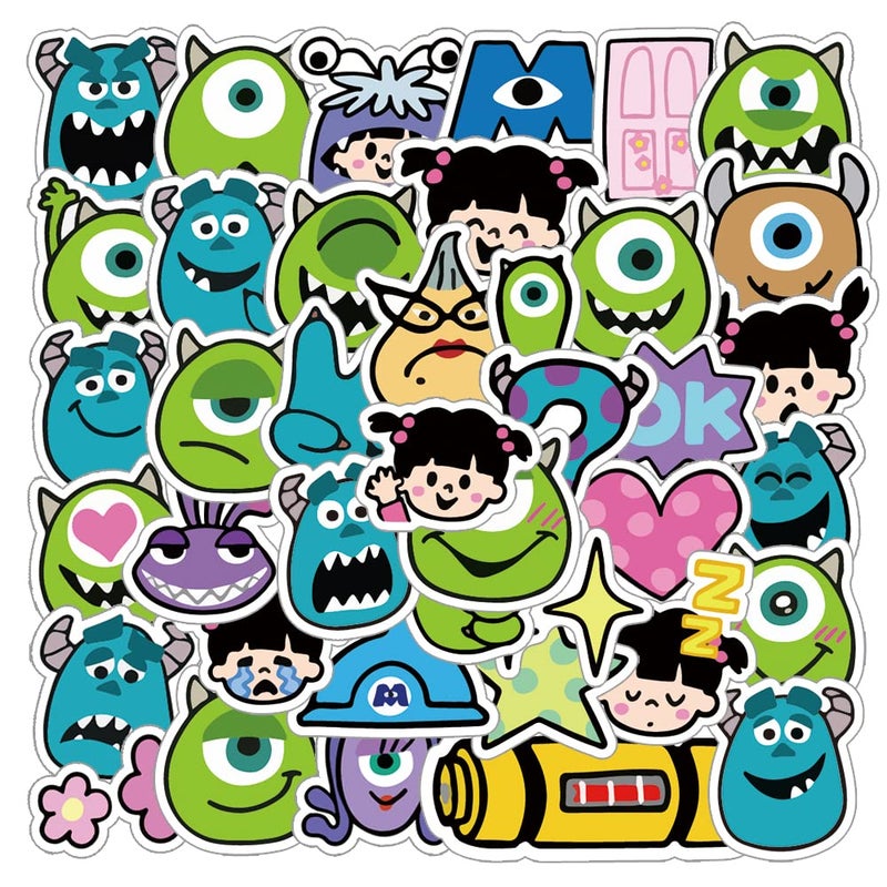 BLCAFEE 40Pcs Monsters Inc Stickers Pack, Cartoon Comedy Vinyl Waterproof Decals for Water Bottle,Laptop,Phone,Skateboard,Scrapbooking,Journaling Choice for Birthday Party Favor Supply - Image 1