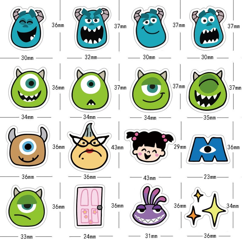 BLCAFEE 40Pcs Monsters Inc Stickers Pack, Cartoon Comedy Vinyl Waterproof Decals for Water Bottle,Laptop,Phone,Skateboard,Scrapbooking,Journaling Choice for Birthday Party Favor Supply - Image 3