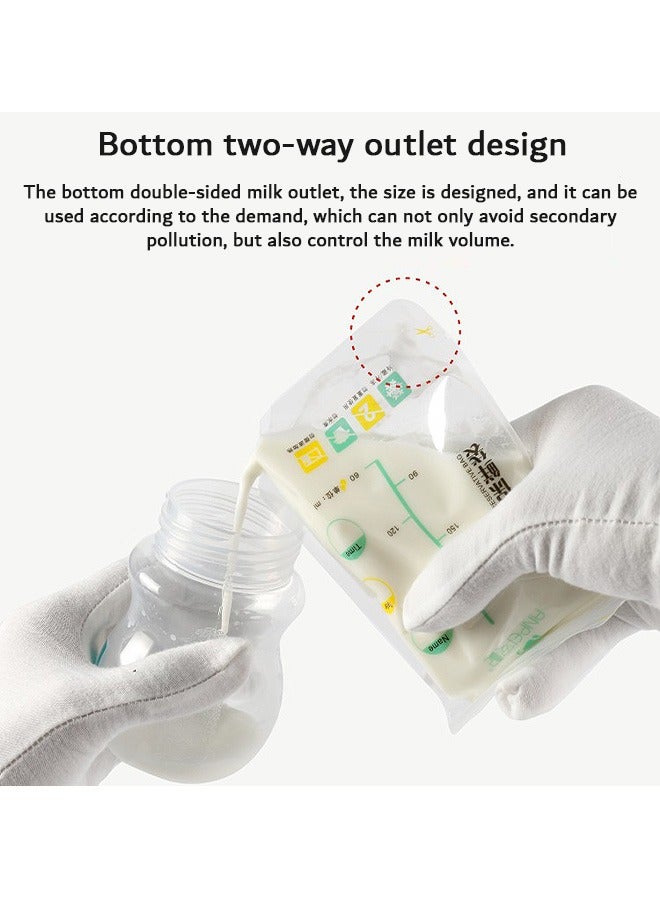آنبي 32 قطعة أكياس تخزين حليب الأم ، كيس تجميد حليب الأم 200 مل مضاعف الغلق ، للتجميد والتبريد - Image 4