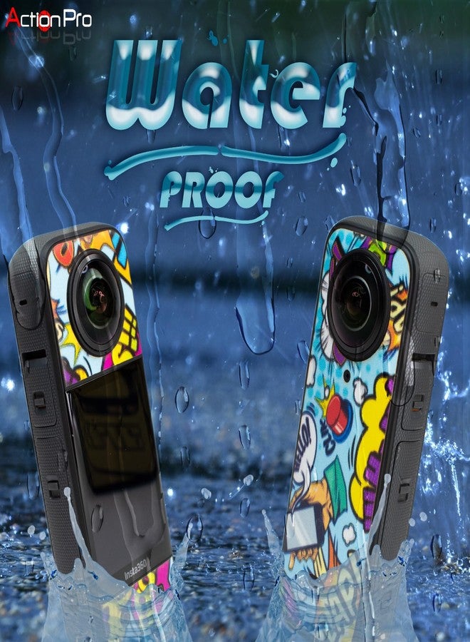 Action Pro Camera Waterproof Skin Compatible with Insta360 X3 Action Camera (Yellow & Blue) - Image 2