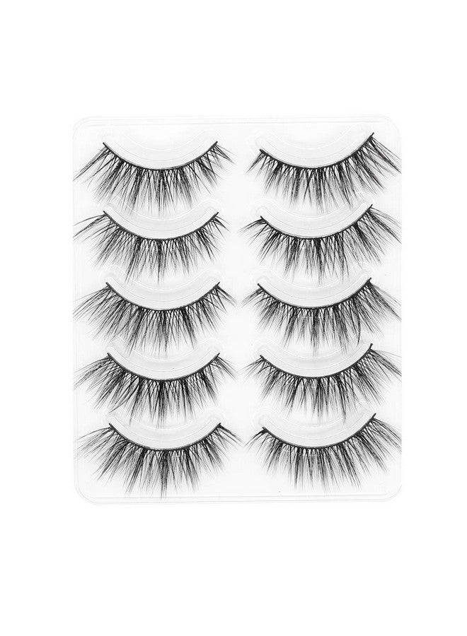 PURELEOR رموش طبيعية مظهر 3D من مزيج المنك رموش عيون القط 15 مم رموش مانغا 5 أزواج رموش صناعية ناعمة قابلة لإعادة الاستخدام خفيفة الوزن، لا تشمل الغراء - Image 3