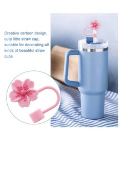 BIGTHREE Straw Cover Cap for Stanley Cups Accessories, 4 Pcs Silicone Straw Topper Compatible with 30&40 Oz Tumbler with Handle, 10mm 0.4in Dust-Proof Reusable Straw Tips Lids  - Image 5