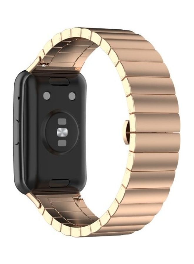 NIBEMINENT Stainless Steel Replacement Strap For Huawei Watch Fit Rose Gold  - Image 5
