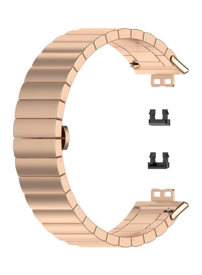NIBEMINENT Stainless Steel Replacement Strap For Huawei Watch Fit Rose Gold  - Image 3