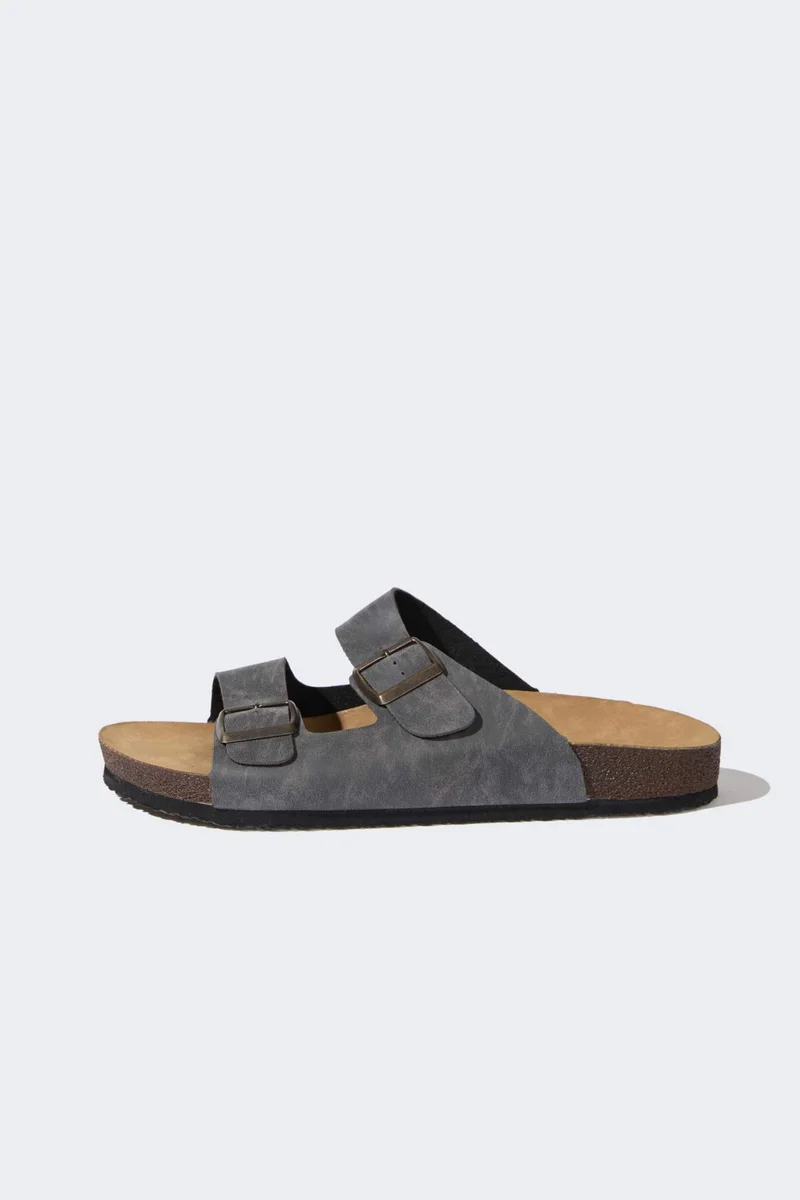 DeFacto Boy Flat Sole Double Banded Faux Leather Slippers