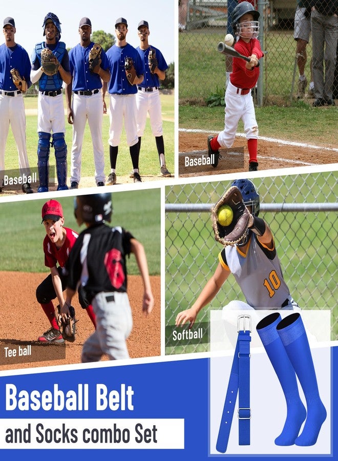 Ninsone Baseball Socks and Belt Combo Set for Youth Boys Girls Adult, Softball Tball Belt Socks with Elastic Belts - Image 5