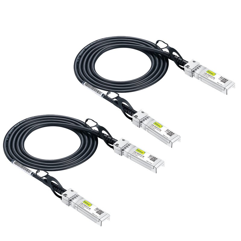 10Gtek SFP+ DAC Twinax Cable, 10G SFP+ to SFP+ Direct Attach Copper Patch Passive Cable for Cisco SFP-H10GB-CU1.5M, Meraki MA-CBL-TA-1.5M, Ubiquiti UniF, D-Link, Netgear, 1.5-Meter(5ft), 2-Pack - Image 1