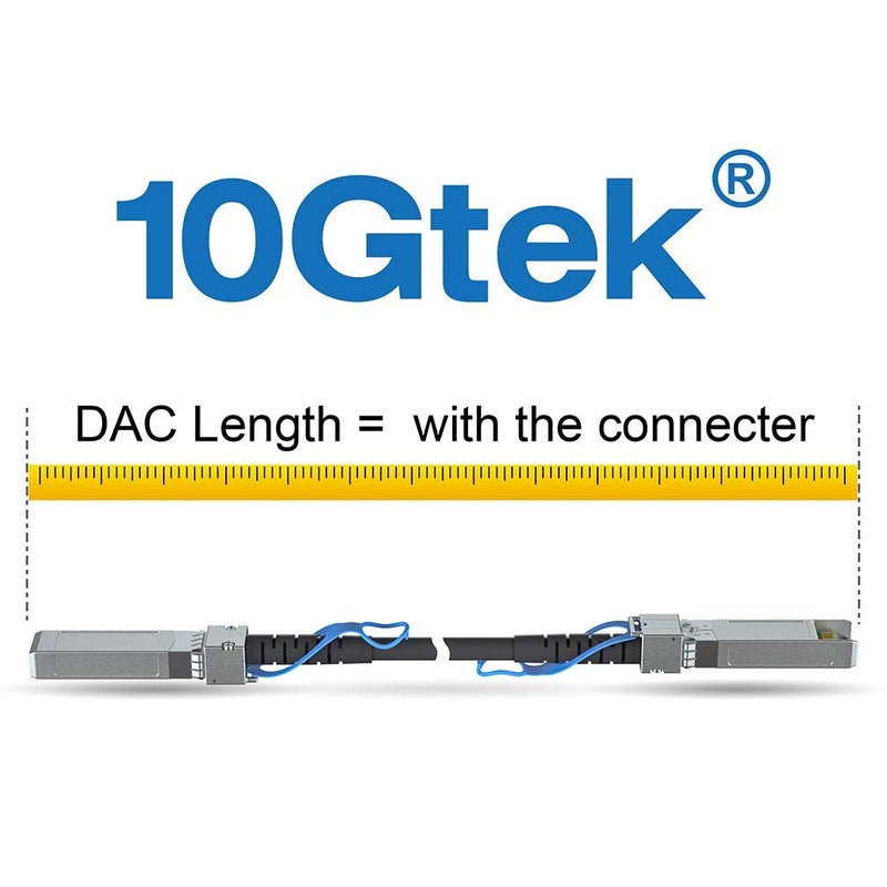 10Gtek SFP+ DAC Twinax Cable, 10G SFP+ to SFP+ Direct Attach Copper Patch Passive Cable for Cisco SFP-H10GB-CU1.5M, Meraki MA-CBL-TA-1.5M, Ubiquiti UniF, D-Link, Netgear, 1.5-Meter(5ft), 2-Pack - Image 4