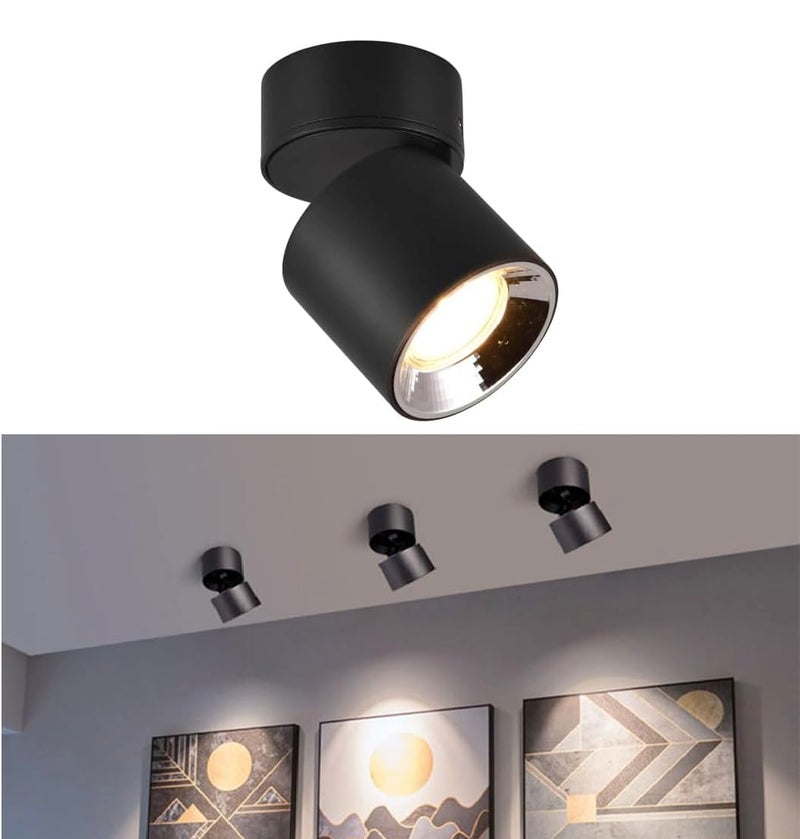 Groeien 12W LED Adjustable |360°Rotatable Surface Light | COB Black Body Cylindrical Surface Light for Living Room, Corridor, Kitchen, Home, Office, Showroom, Indoor & Outdoor Lighting(Warm White) - Image 1