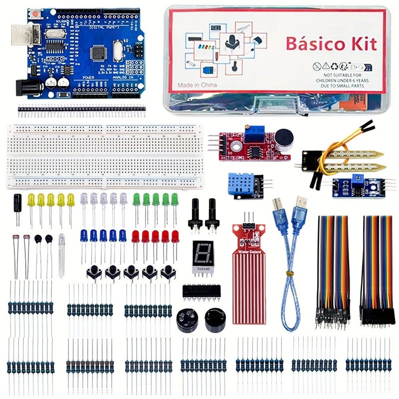 Electronics Basico DIY Starter Kit For Uno R3 Board 830 Hole Breadboard Resistor Learning Set - Image 5