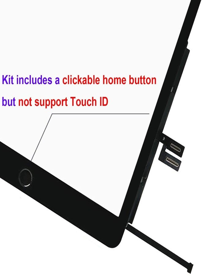 Dedyel Screen Replacement for iPad 9 9th Generation 10.2", for iPad 9 9th Gen 2021 (A2602 A2603 A2604 A2605) Digitizer Replacement with Home Button(not Include LCD) + Full Repair Kit（Black） - Image 3