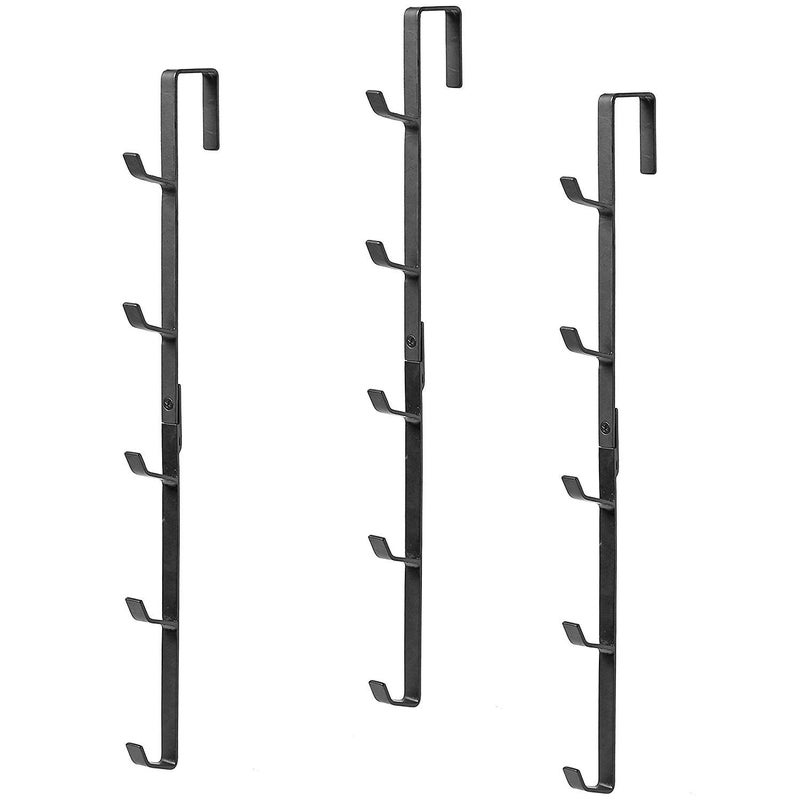 INDIAN DECOR INDIAN DECOR 28316 Black Metal OverTheDoor Coat Hat Purse Rack with 5 Hooks Metal Black Large  - Image 3
