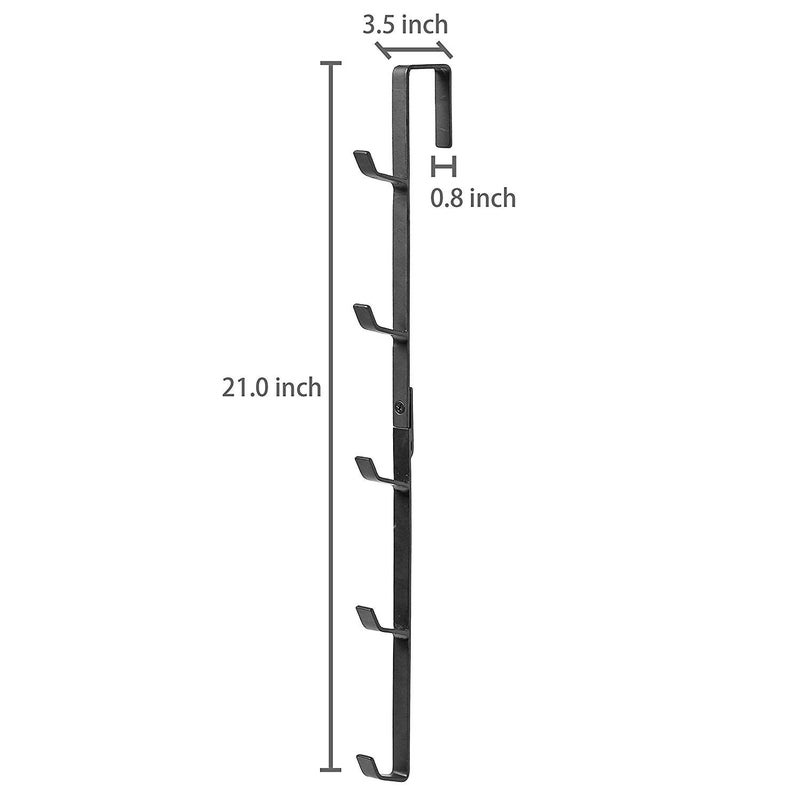 INDIAN DECOR INDIAN DECOR 28316 Black Metal OverTheDoor Coat Hat Purse Rack with 5 Hooks Metal Black Large  - Image 4