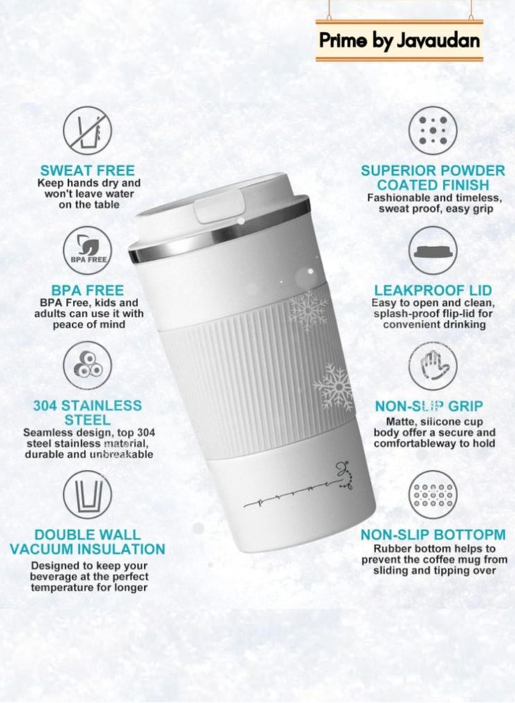Prime by javaudan Coffee Mug Coffee Cup Travel Mug Reusable Insulated Coffee Cup Vacuum Insulation Stainless Steel Thermal Coffee Mug for Hot Cold Drinks with Non-Slip Protective Cover - 510ml - Image 4