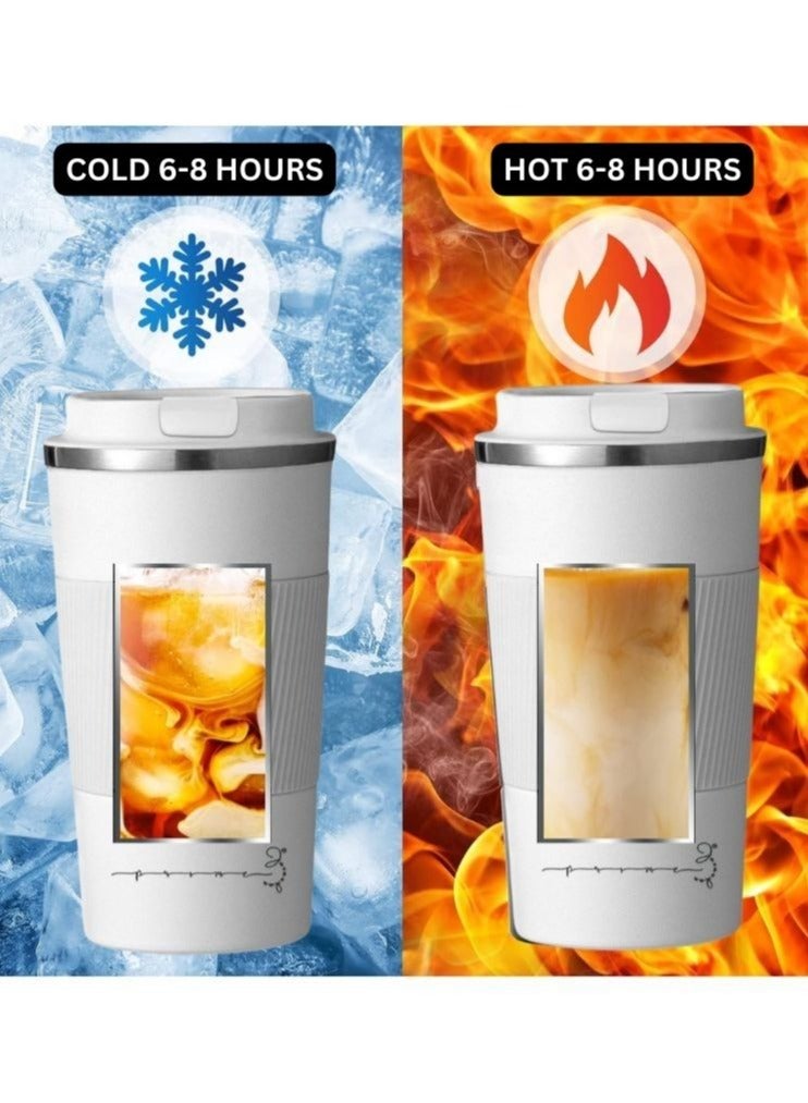 Prime by javaudan Coffee Mug Coffee Cup Travel Mug Reusable Insulated Coffee Cup Vacuum Insulation Stainless Steel Thermal Coffee Mug for Hot Cold Drinks with Non-Slip Protective Cover - 510ml - Image 3
