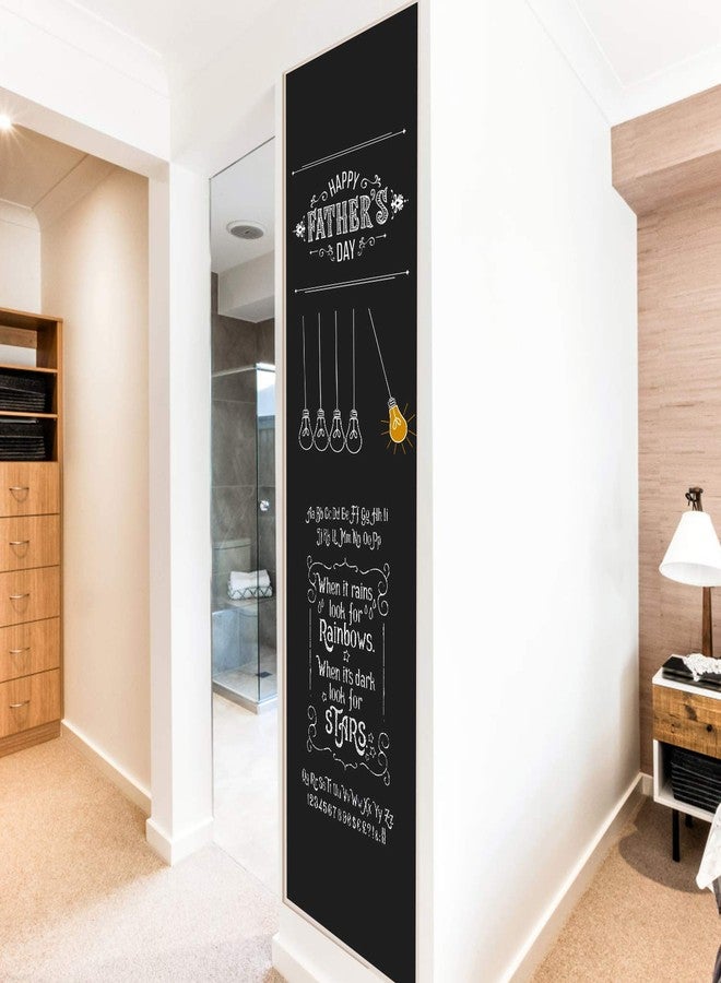 KDG Chalkboard Wall Sticker Wall Decal Large Chalkboard Contact Paper Roll - G Self Adhesive DIY Reusable Erasable Removable Blackboard Wall Sticker Black for Kids Office 30 x 3.5 cm - Image 1