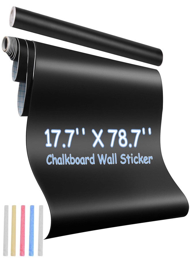 KDG Chalkboard Wall Sticker Wall Decal Large Chalkboard Contact Paper Roll - G Self Adhesive DIY Reusable Erasable Removable Blackboard Wall Sticker Black for Kids Office 30 x 3.5 cm - Image 2