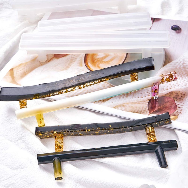 Wehous 2PCS Silicone Large Tray Mold with Handles Resin Mold Set Irregular Coasters Plates Epoxy Resin Casting Mould DIY Handles Practical Resin Craft Supplies Home Decor Ideal Gift (Mold(2 Tray+2 Handle)) - Image 4