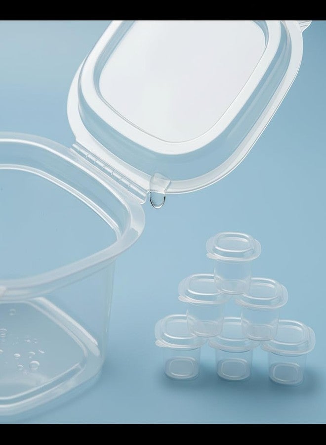 Khaana Packaging عبوات صلصة غمس بلاستيكية محكمة الإغلاق من خانا، سعة 35 مل × 100 قطعة. علب شفافة مع غطاء، مثالية للصلصات والحلويات والرايتا وغيرها. - Image 2