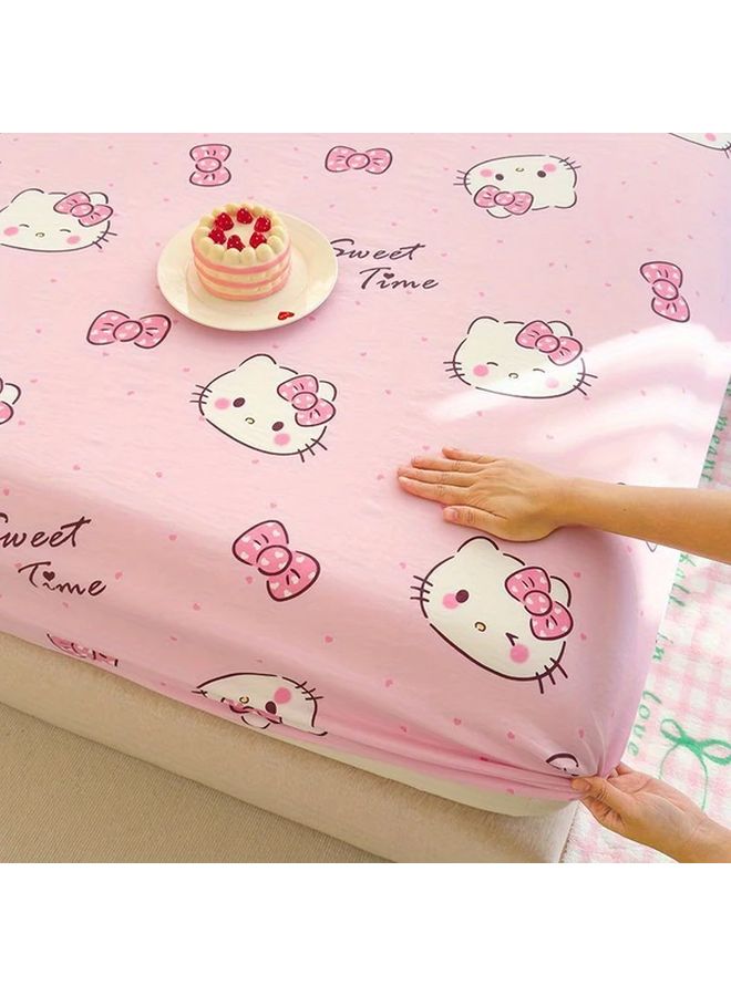 Cute Cartoon Fitted Bed Sheet With Two Pillowcases 150x200 For Single Size Mattresses Soft Machine Washable Bedding Accessory - Image 1