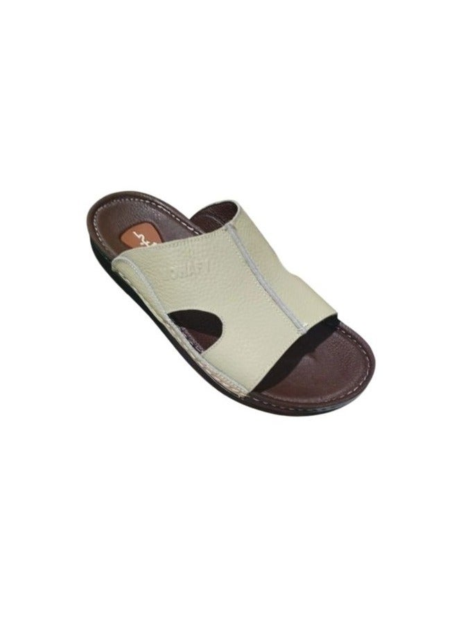 Hand Made Men's leather slippers made from natural leather; handcrafted men's sandals with a leather insole and orthopedic sole, ideal for those who suffer from heel pain  - Image 1
