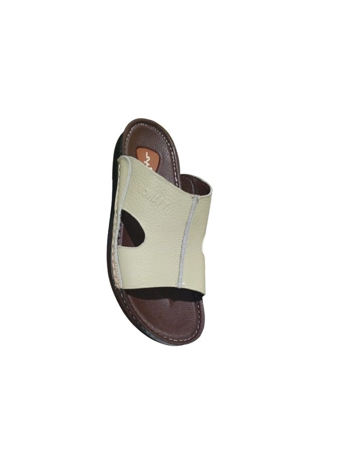 Hand Made Men's leather slippers made from natural leather; handcrafted men's sandals with a leather insole and orthopedic sole, ideal for those who suffer from heel pain  - Image 2
