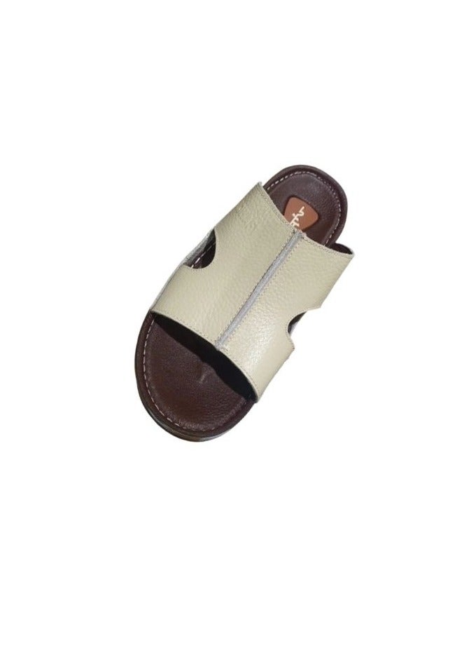 Hand Made Men's leather slippers made from natural leather; handcrafted men's sandals with a leather insole and orthopedic sole, ideal for those who suffer from heel pain  - Image 3