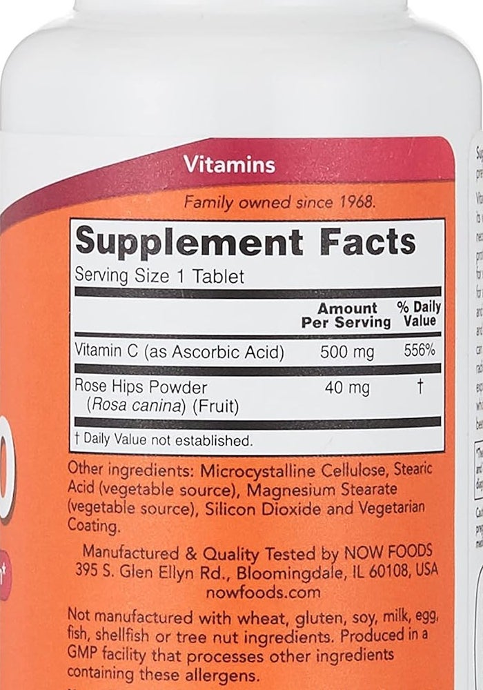 Now Foods C-500 with Rose Hips - 100 Tablets - Image 3