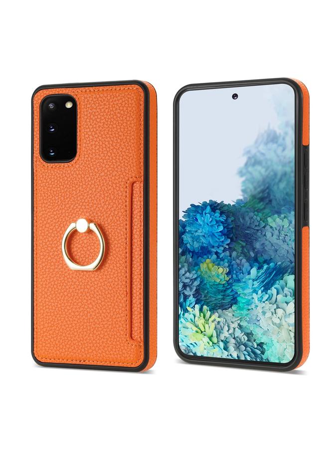 S-TOP Case For Samsung Galaxy S20 Ring Card Litchi Leather Back Phone Case - Image 2