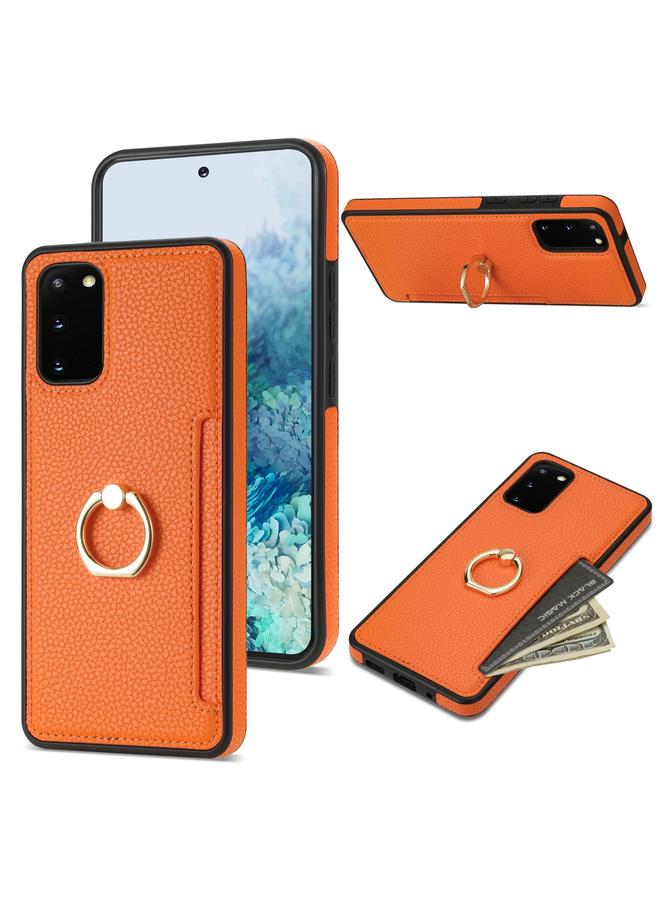 S-TOP Case For Samsung Galaxy S20 Ring Card Litchi Leather Back Phone Case - Image 1