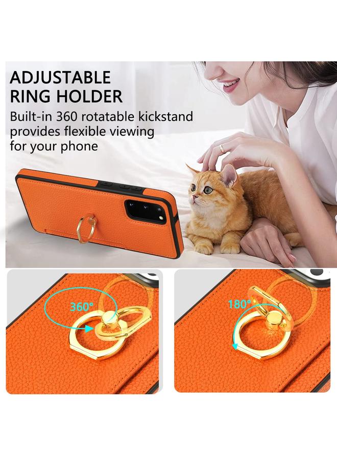 S-TOP Case For Samsung Galaxy S20 Ring Card Litchi Leather Back Phone Case - Image 5