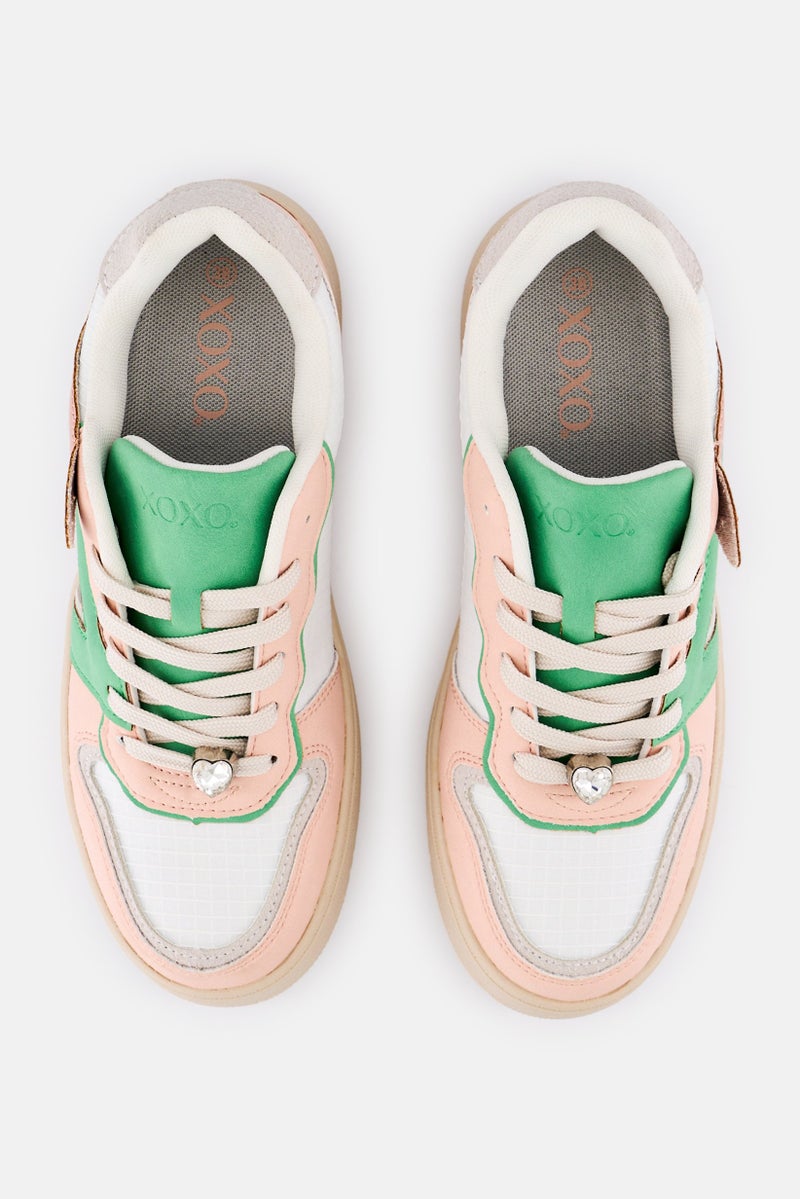 XOXO Women Lace Up Casual Shoes, Multicolor - Image 3