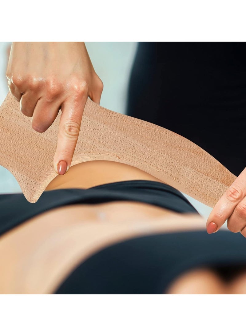 6 Piece Wooden Therapy Massage Tool Set, Wood Therapy Set, Wooden Gua Sha Handheld Massager, Wooden Handheld Massager for Cellulite and Muscle Pain Relief, Body Sculpting Tools - Image 4