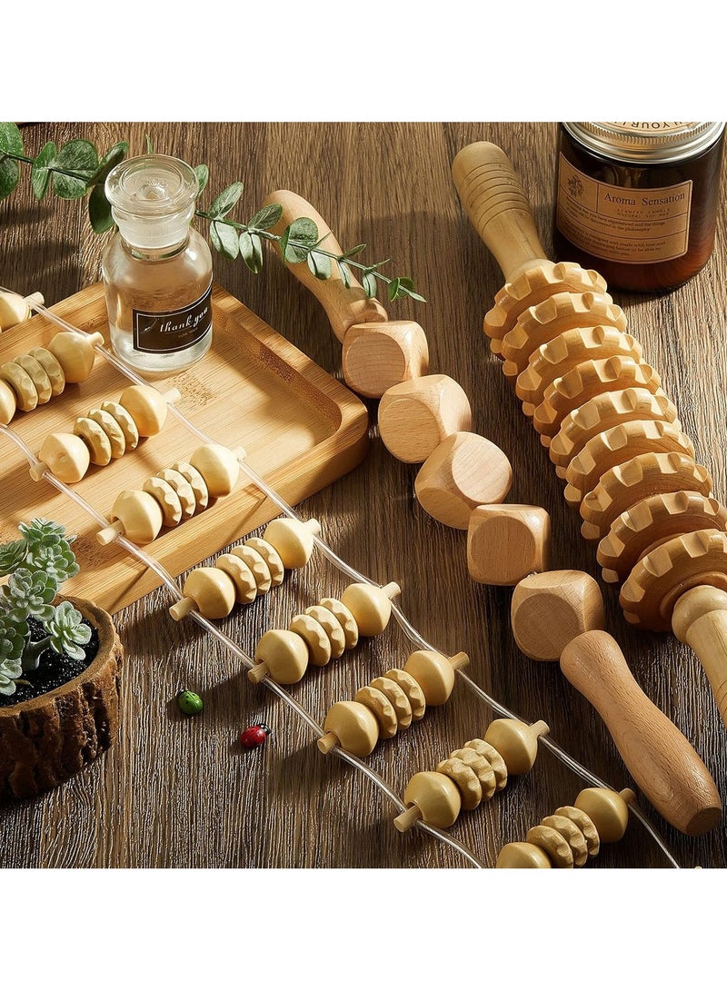 6 Piece Wooden Therapy Massage Tool Set, Wood Therapy Set, Wooden Gua Sha Handheld Massager, Wooden Handheld Massager for Cellulite and Muscle Pain Relief, Body Sculpting Tools - Image 3