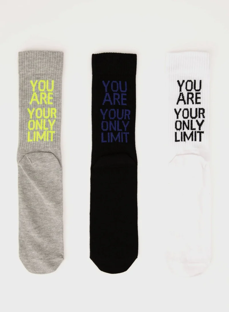 DeFacto 3 Pack Assorted Ankle Socks