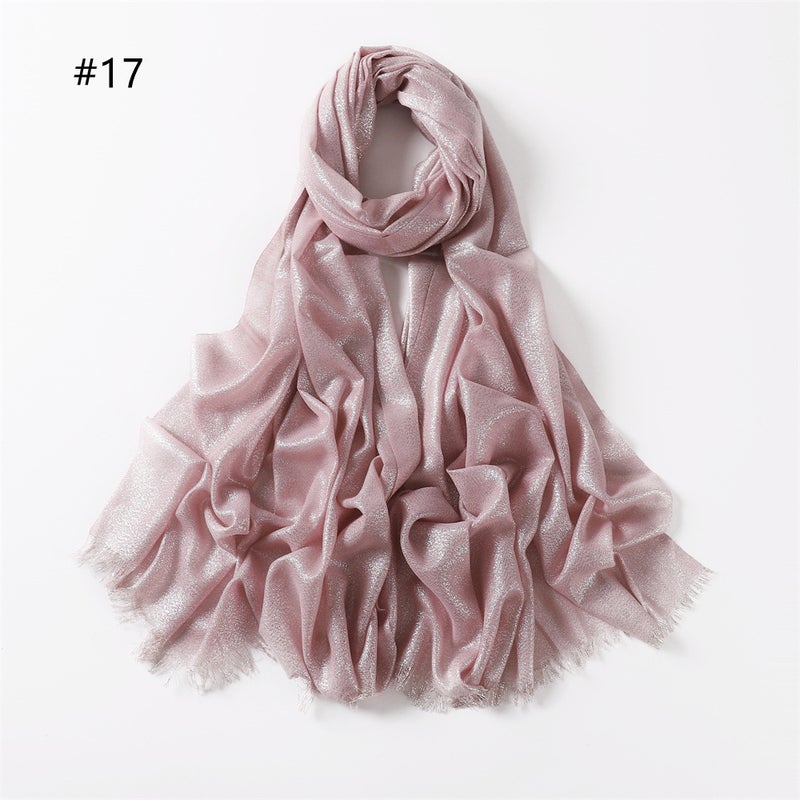 Spring Summer Solid Cotton Scarf Shawl 17# Pink 