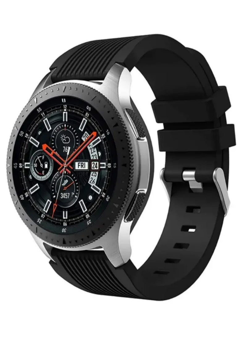 1PCS 22mm Silicone Replacement Strap for Samsung Galaxy Watch 46mm (SM-R800) Durable Unisex Sports Band Waterproof Adjustable (140-215mm) w/ Secure Stainless Steel Buckle - Image 1